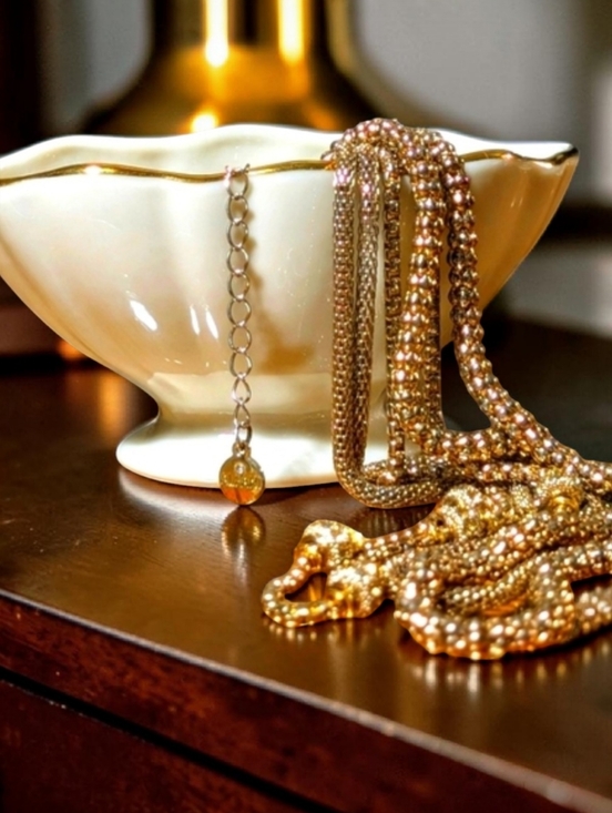 Jewelry - Alani Classic Designer Tri-Layered Necklace In Lenox Trinket Dish